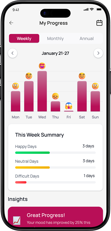 Velvet Hub mobile app progress screen